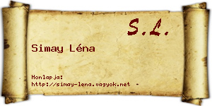 Simay Léna névjegykártya